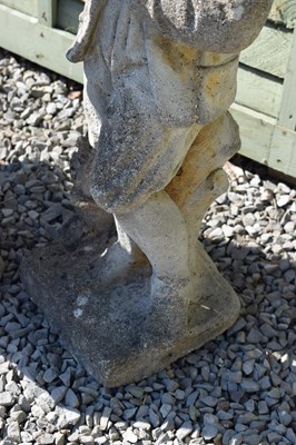Lot 808 - Three composition stone garden statues