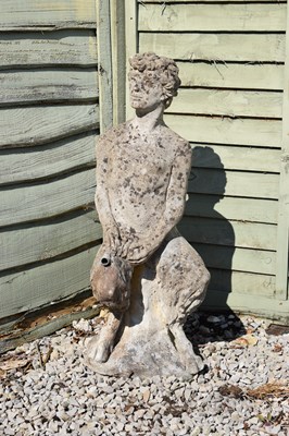 Lot 809 - Composition stone garden water feature of Pan