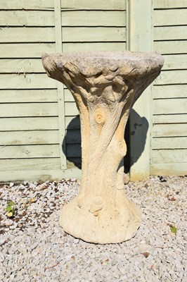 Lot 799 - Composition stone tree trunk effect garden bird bath