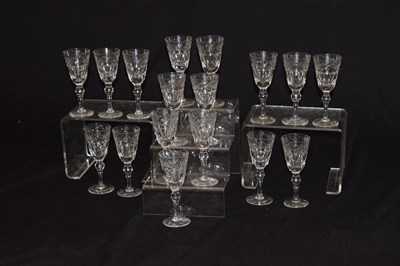 Lot 502 - Suite of Stuart Crystal 'Edwardian' pattern table glass