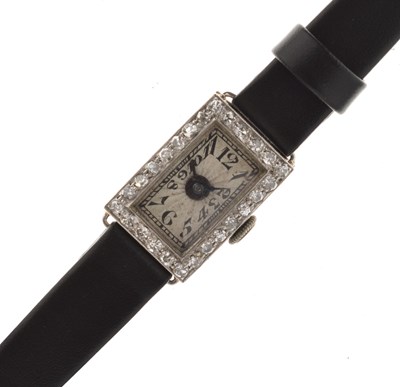 Lot 77 - Lady's Art Deco white gold stamped 'Platinum' cocktail watch