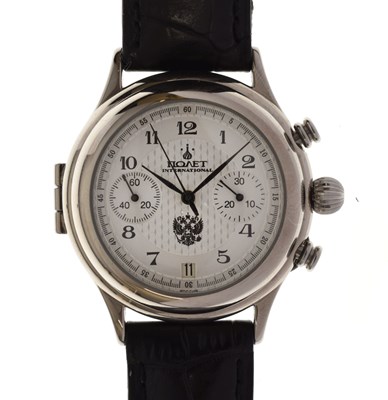 Lot 177 - Poljot - Gentleman's stainless steel cased chronograph wristwatch