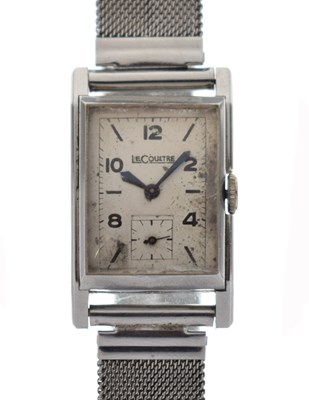 Lot 141 - LeCoultre - Vintage gentleman's stainless steel bracelet watch, ref.77380