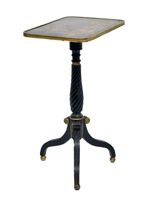 Lot 484 - Regency black-lacquered chinoiserie tripod wine table