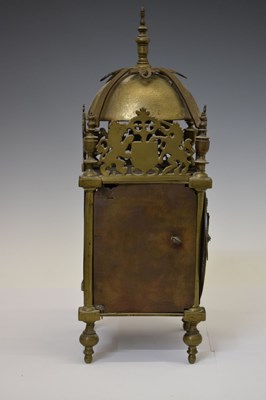 Lot 414 - Chew Valley Interest - Part late 17th century brass lantern clock, 'Cleaned By me Joseph Veale'