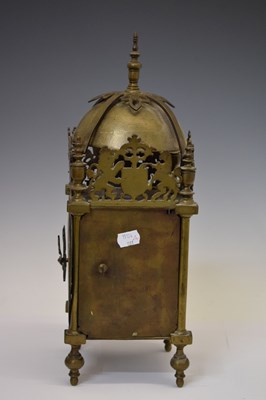 Lot 414 - Chew Valley Interest - Part late 17th century brass lantern clock, 'Cleaned By me Joseph Veale'