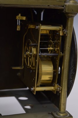 Lot 414 - Chew Valley Interest - Part late 17th century brass lantern clock, 'Cleaned By me Joseph Veale'