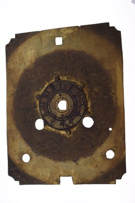 Lot 414 - Chew Valley Interest - Part late 17th century brass lantern clock, 'Cleaned By me Joseph Veale'