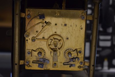 Lot 414 - Chew Valley Interest - Part late 17th century brass lantern clock, 'Cleaned By me Joseph Veale'