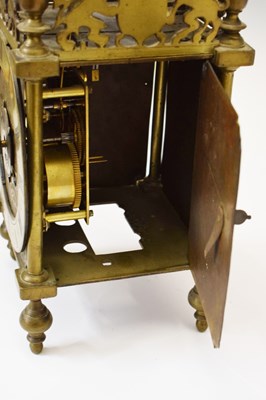 Lot 414 - Chew Valley Interest - Part late 17th century brass lantern clock, 'Cleaned By me Joseph Veale'