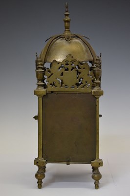 Lot 414 - Chew Valley Interest - Part late 17th century brass lantern clock, 'Cleaned By me Joseph Veale'