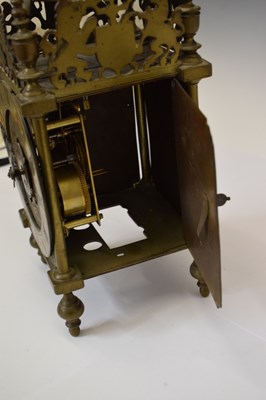 Lot 414 - Chew Valley Interest - Part late 17th century brass lantern clock, 'Cleaned By me Joseph Veale'