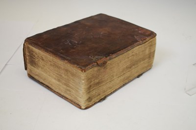 Lot 318 - 1607 Bible and 1673 Concordance to the Holy Bible, leather-bound