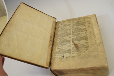 Lot 318 - 1607 Bible and 1673 Concordance to the Holy Bible, leather-bound