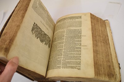 Lot 318 - 1607 Bible and 1673 Concordance to the Holy Bible, leather-bound