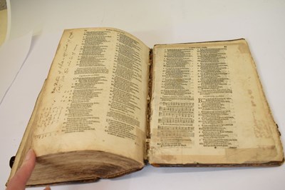 Lot 318 - 1607 Bible and 1673 Concordance to the Holy Bible, leather-bound