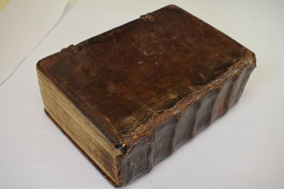 Lot 318 - 1607 Bible and 1673 Concordance to the Holy Bible, leather-bound