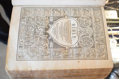 Lot 318 - 1607 Bible and 1673 Concordance to the Holy Bible, leather-bound