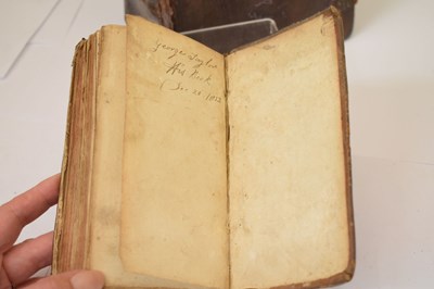 Lot 318 - 1607 Bible and 1673 Concordance to the Holy Bible, leather-bound