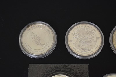 Lot 279 - Five 1oz silver ingots and two Philharmoniker 1,50 euro coins