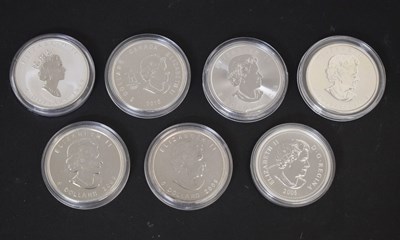 Lot 281 - Seven Canadian 1oz 5 dollar coins