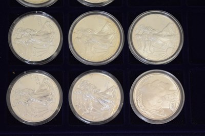 Lot 282 - Eleven USA silver dollar coins together with a small quantity of American coinage