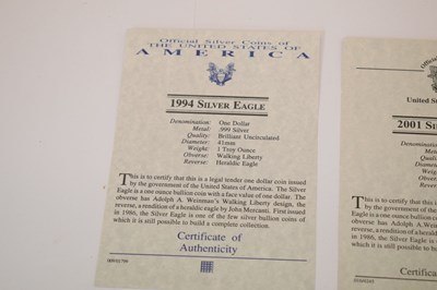 Lot 282 - Eleven USA silver dollar coins together with a small quantity of American coinage
