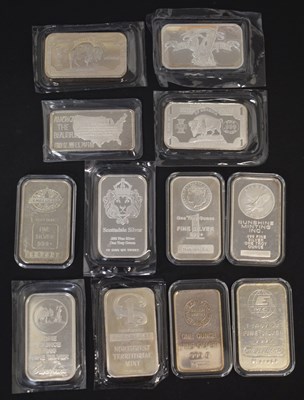 Lot 284 - Twelve '1oz .999 Fine Silver' ingots