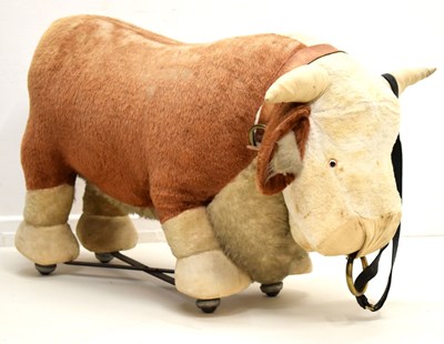 Lot 521 - Attributed to Merrythought - Large 1960s ride-on Hereford Bull