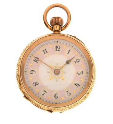 Lot 202 - Early 20th century lady's 18k gold open-face fob watch