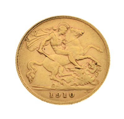 Lot 269 - Edward VII gold half sovereign, 1910