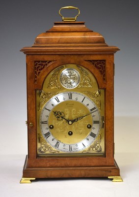 Lot 695 - Comitti - Late 20th century walnut cased mantel clock