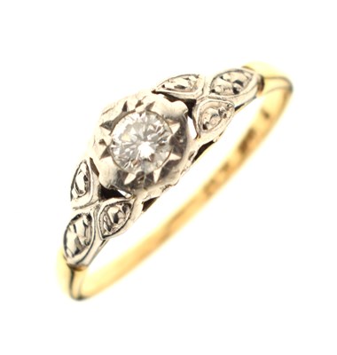 Lot 5 - Single stone diamond ring, the shank stamped '18ct Plat'