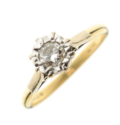 Lot 4 - 18ct gold and platinum single stone diamond ring