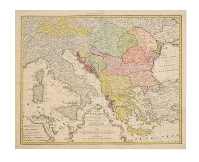 Lot 633 - Homann Heirs - 18th century handcoloured map of the Danube, 1766