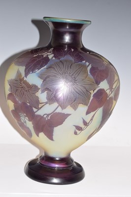 Lot 268 - Gallé – Large cameo glass pedestal vase