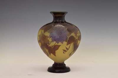 Lot 268 - Gallé – Large cameo glass pedestal vase