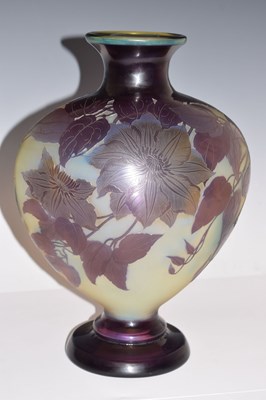 Lot 268 - Gallé – Large cameo glass pedestal vase