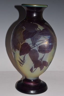 Lot 268 - Gallé – Large cameo glass pedestal vase