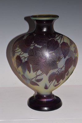 Lot 268 - Gallé – Large cameo glass pedestal vase