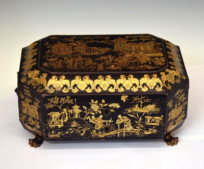 Lot 616 - Mid 19th century Chinese gilt lacquer work box