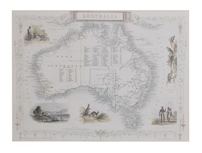 Lot 632 - J. Rapkin for John Tallis & Co - Mid 19th century coloured print - Map of Australia