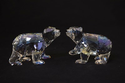Lot 581 - Swarovski Crystal Siku Polar Bear 2011, and two Collector's Society polar bear cubs
