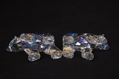 Lot 581 - Swarovski Crystal Siku Polar Bear 2011, and two Collector's Society polar bear cubs