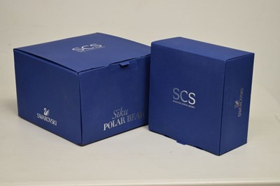 Lot 581 - Swarovski Crystal Siku Polar Bear 2011, and two Collector's Society polar bear cubs