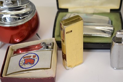 Lot 362 - Collection of lighters and Trench Art shell money box