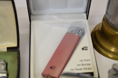 Lot 362 - Collection of lighters and Trench Art shell money box