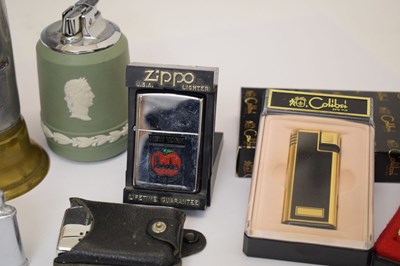 Lot 362 - Collection of lighters and Trench Art shell money box