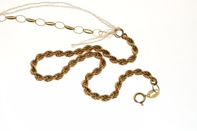 Lot 74 - Walker & Hall 9ct gold rope-link bracelet