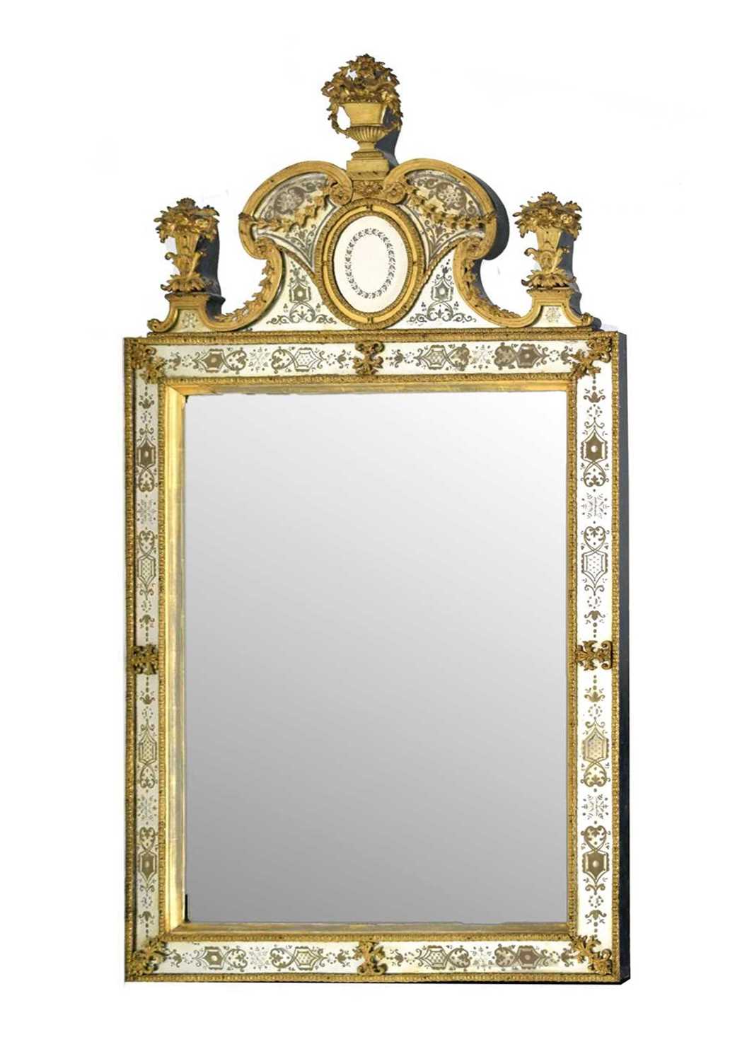 Lot 508 - 19th century Swedish wall mirror in the manner of Burchardt and Gustav Precht